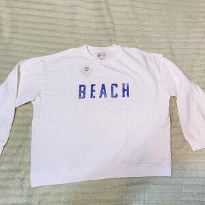 NWT White Beach Long Sleeve Crew